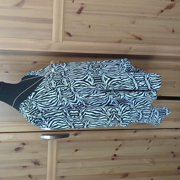 XL  Milano Black & White Blouse - Picture 2 of 10